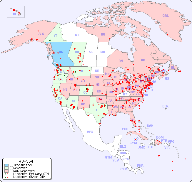 __North American Reception Map for 4D-364