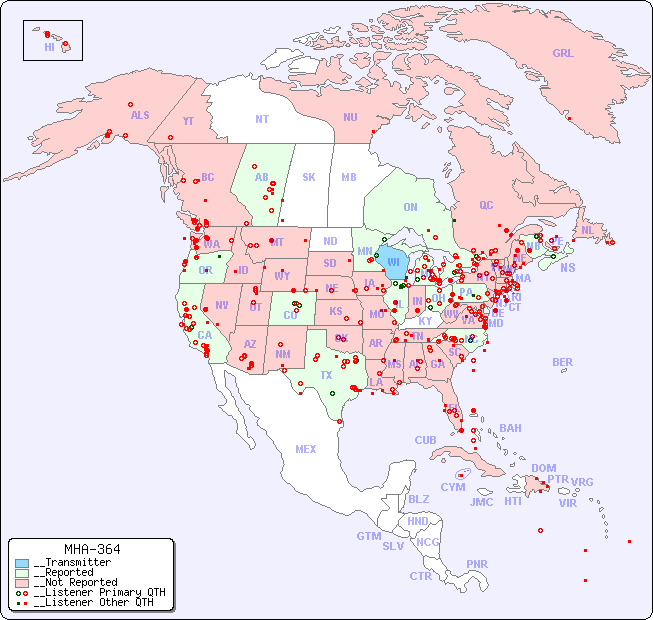 __North American Reception Map for MHA-364