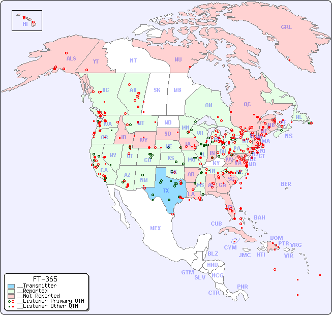 __North American Reception Map for FT-365