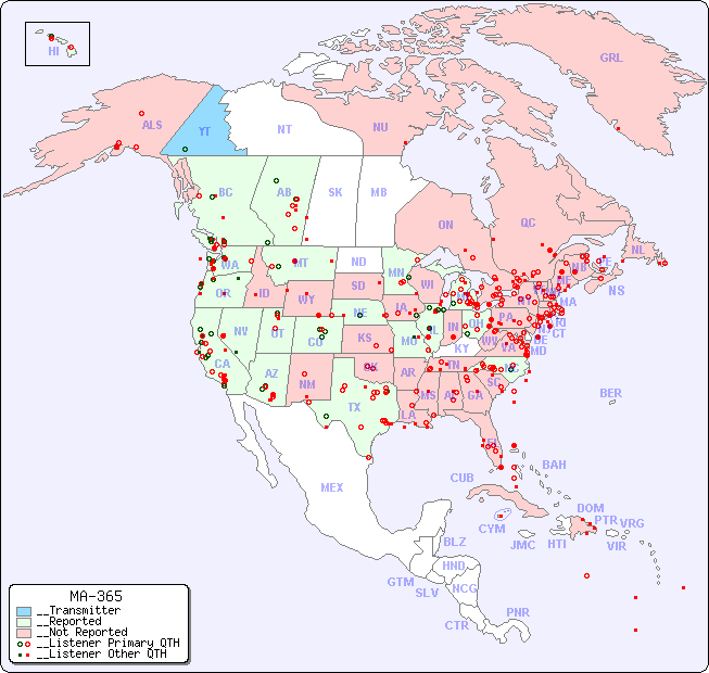 __North American Reception Map for MA-365