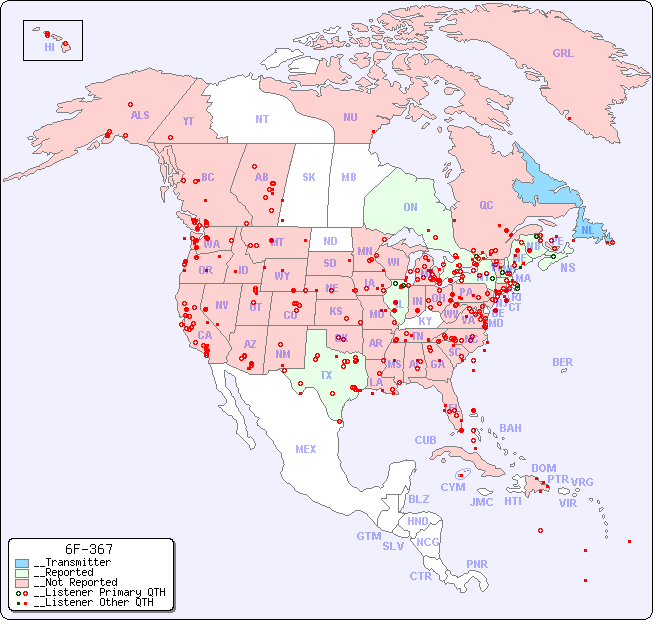__North American Reception Map for 6F-367