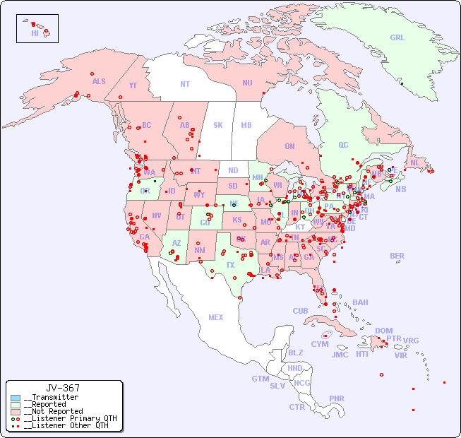 __North American Reception Map for JV-367