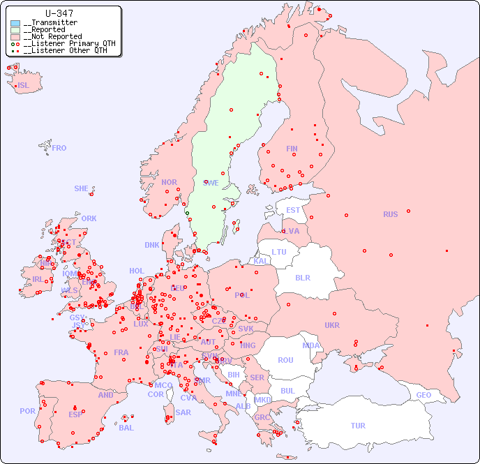 __European Reception Map for U-347