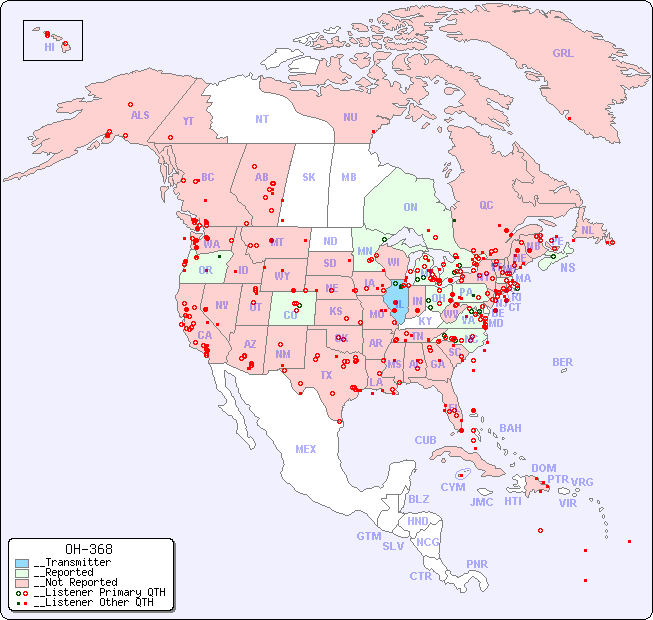 __North American Reception Map for OH-368