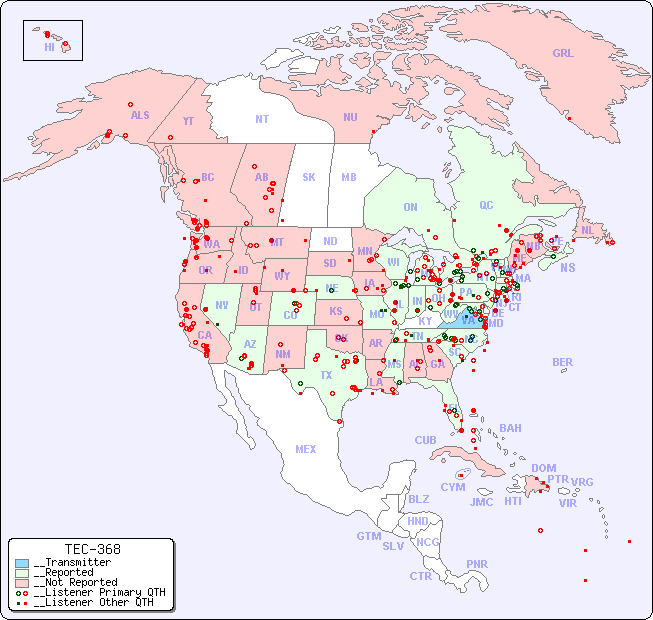 __North American Reception Map for TEC-368