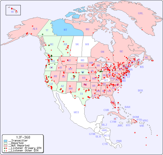 __North American Reception Map for YJF-368