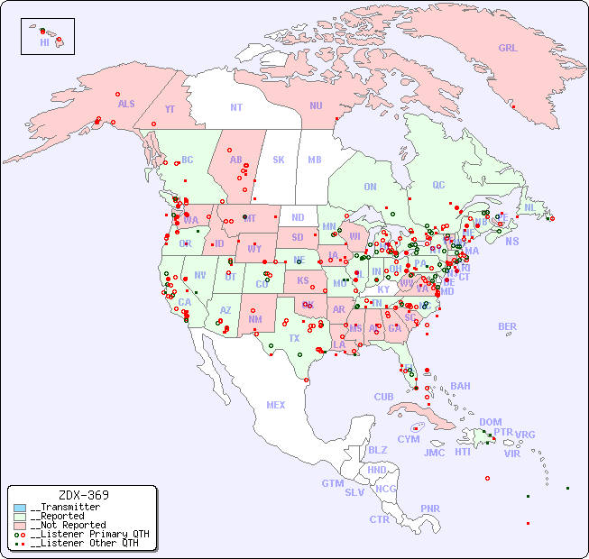 __North American Reception Map for ZDX-369