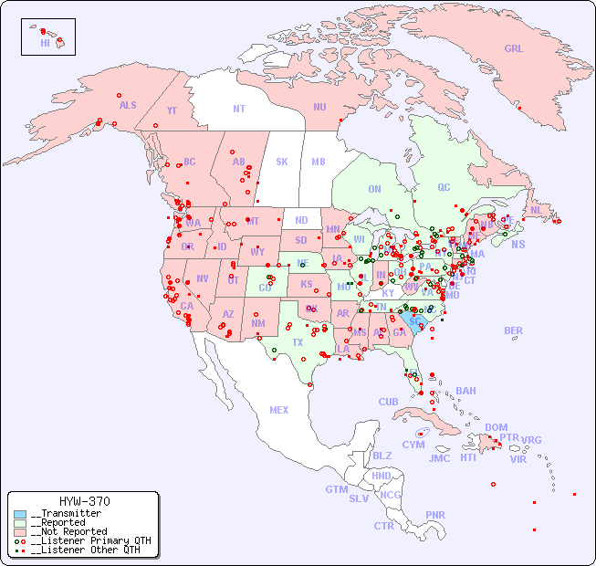 __North American Reception Map for HYW-370