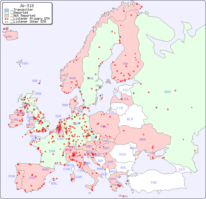 __European Reception Map for JW-318
