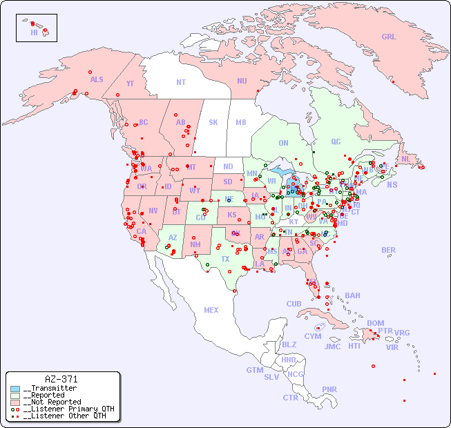 __North American Reception Map for AZ-371