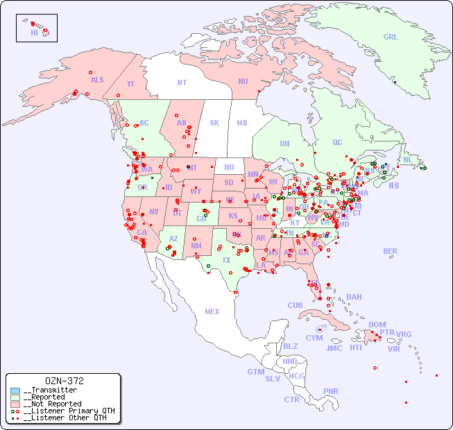 __North American Reception Map for OZN-372