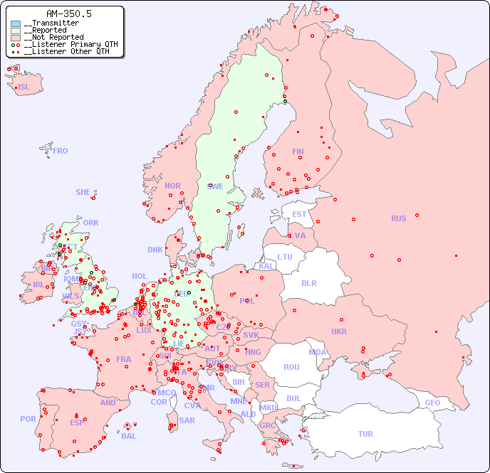 __European Reception Map for AM-350.5