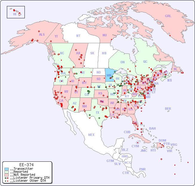 __North American Reception Map for EE-374