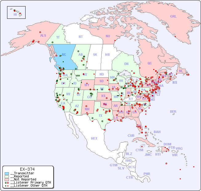 __North American Reception Map for EX-374