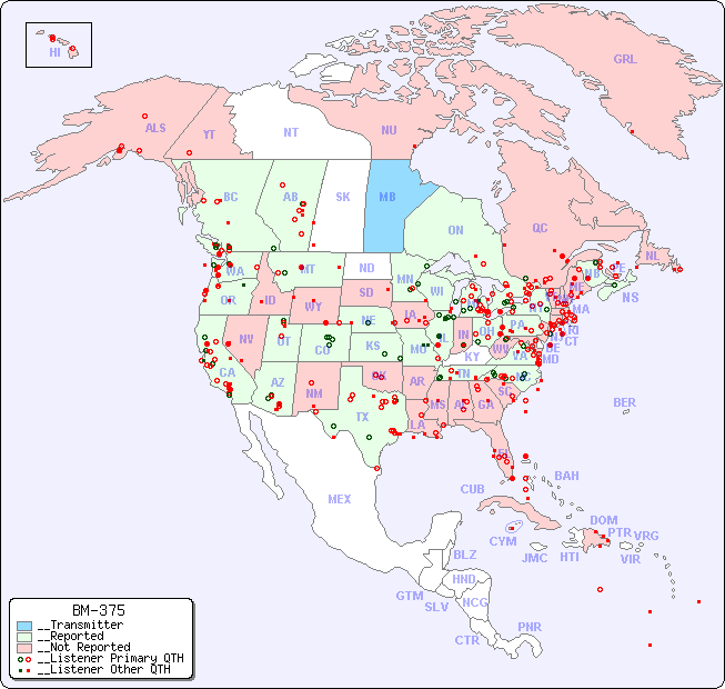 __North American Reception Map for BM-375