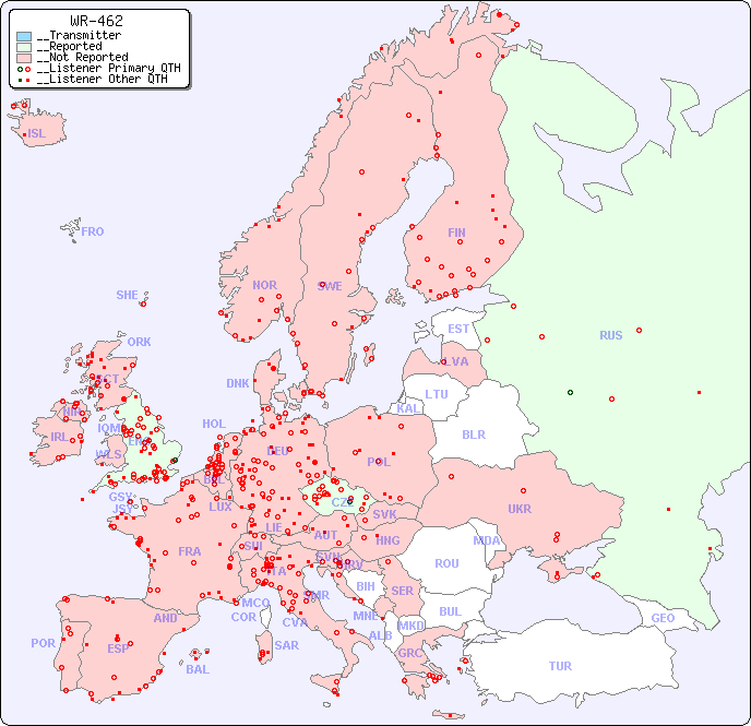 __European Reception Map for WR-462