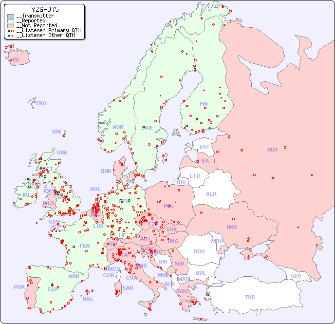 __European Reception Map for YZG-375