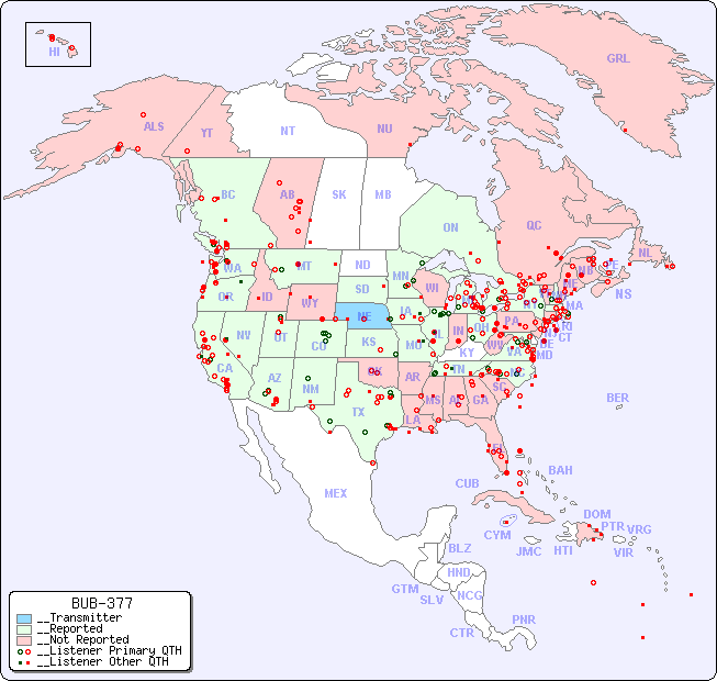 __North American Reception Map for BUB-377