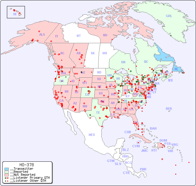 __North American Reception Map for HO-378