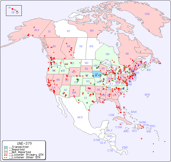 __North American Reception Map for UNE-379