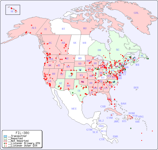 __North American Reception Map for FIL-380