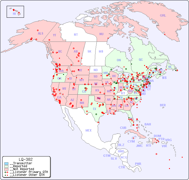 __North American Reception Map for LQ-382