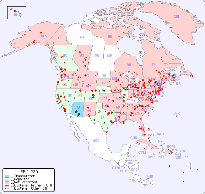 __North American Reception Map for RBJ-220