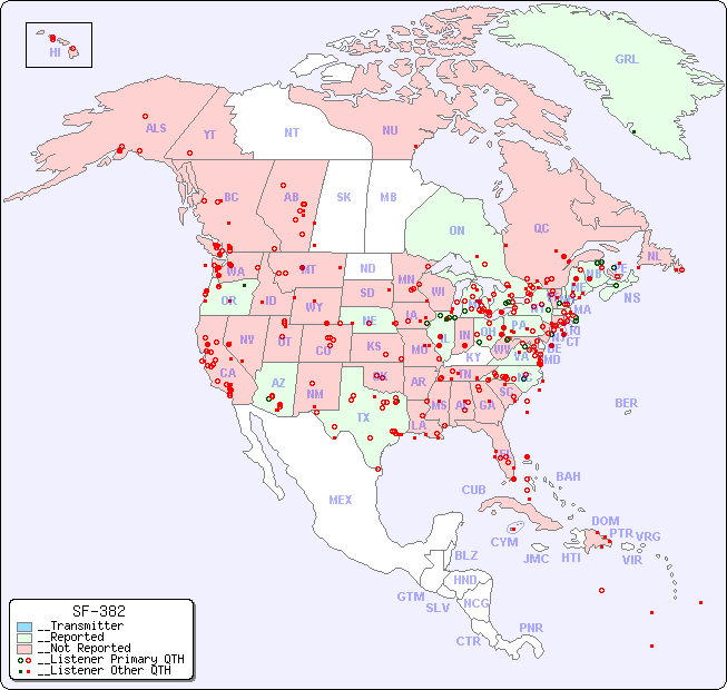__North American Reception Map for SF-382