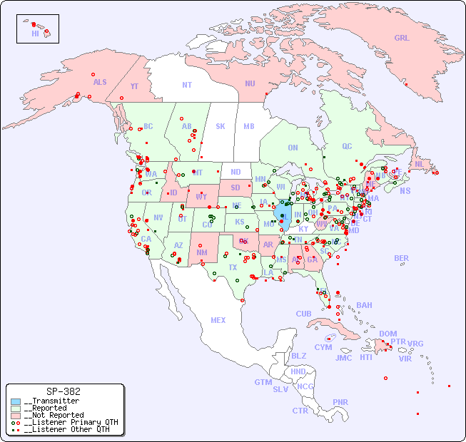 __North American Reception Map for SP-382