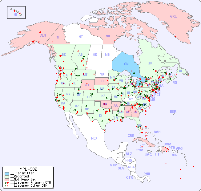 __North American Reception Map for YPL-382
