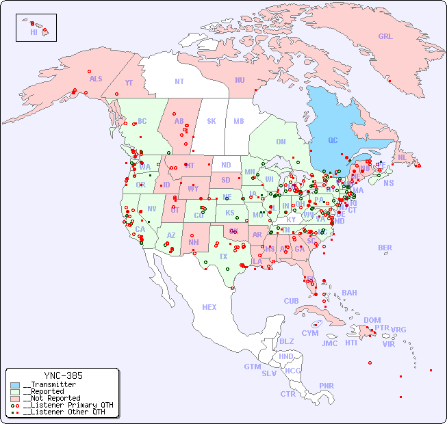 __North American Reception Map for YNC-385