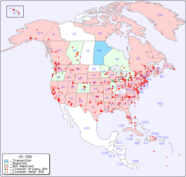__North American Reception Map for 4X-386