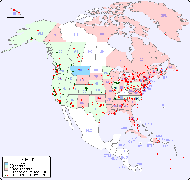 __North American Reception Map for HAU-386