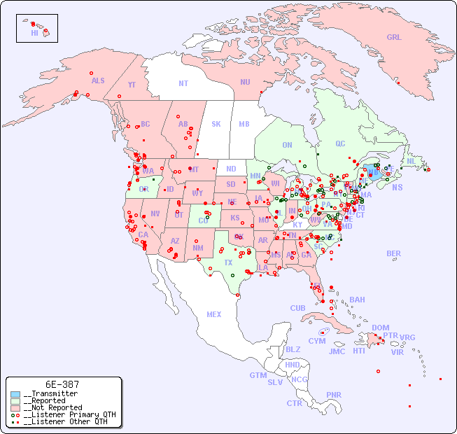 __North American Reception Map for 6E-387