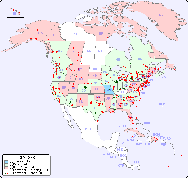 __North American Reception Map for GLY-388
