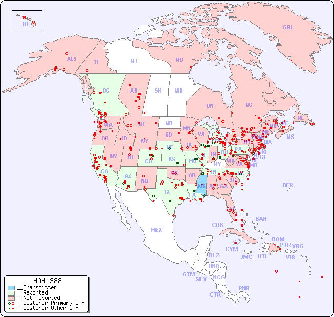 __North American Reception Map for HAH-388
