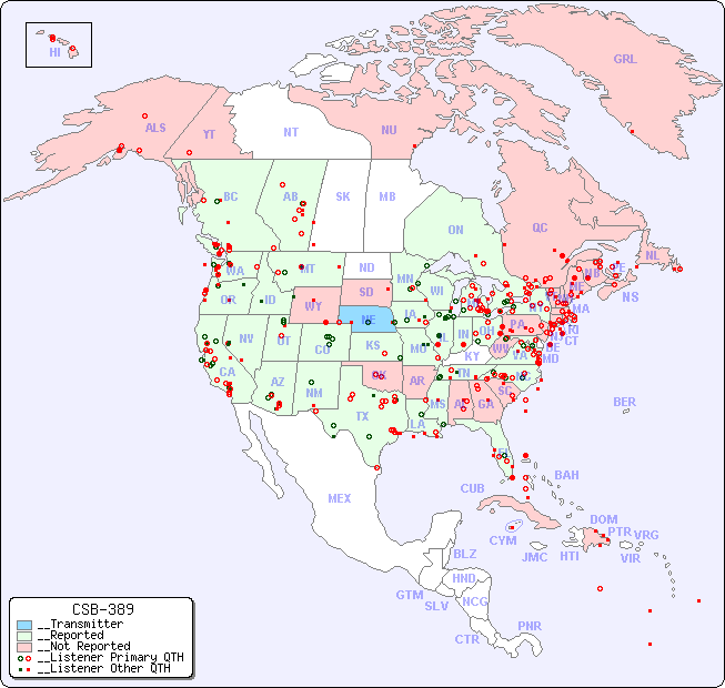 __North American Reception Map for CSB-389