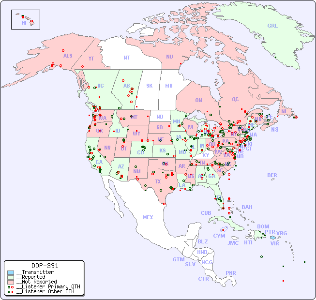 __North American Reception Map for DDP-391