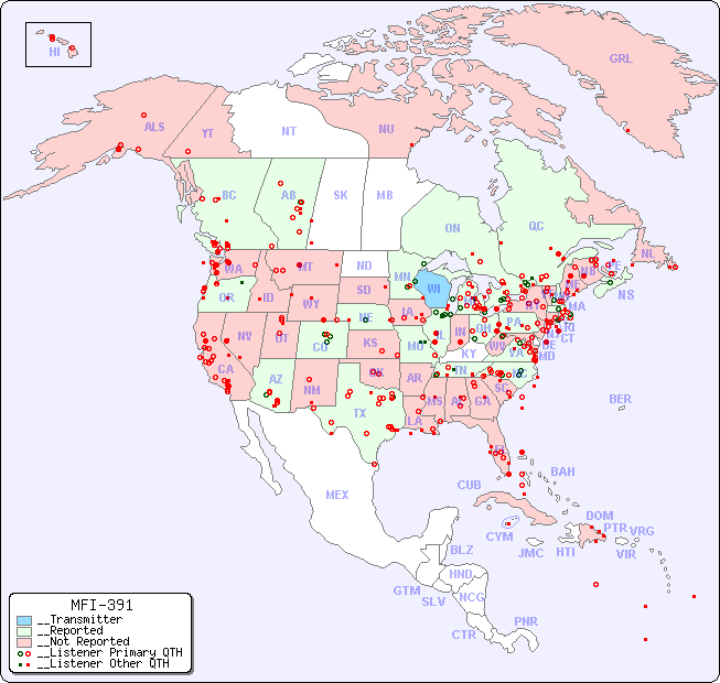 __North American Reception Map for MFI-391
