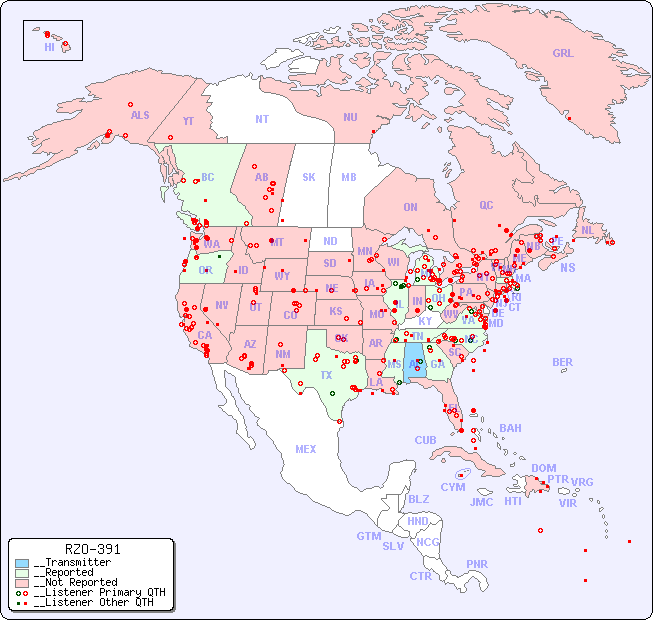 __North American Reception Map for RZO-391