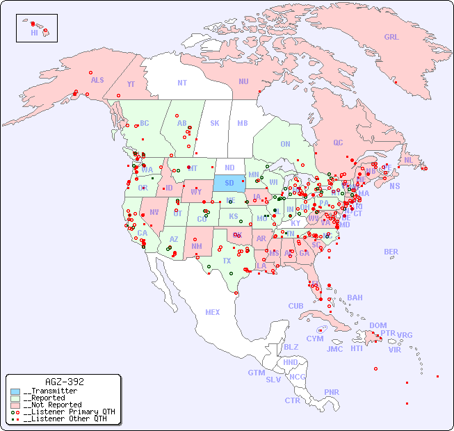 __North American Reception Map for AGZ-392