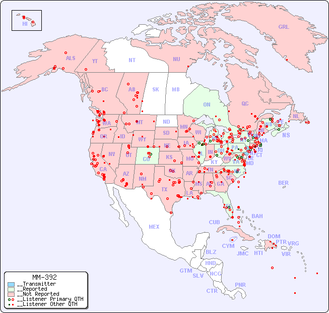 __North American Reception Map for MM-392