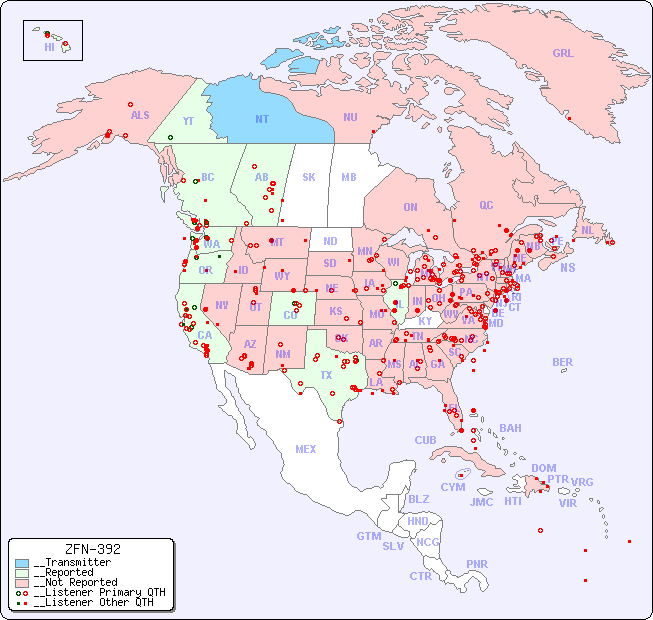 __North American Reception Map for ZFN-392