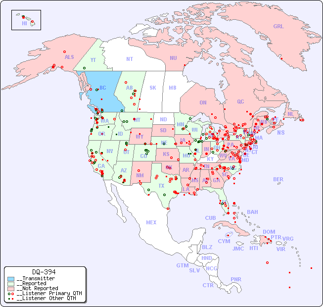 __North American Reception Map for DQ-394