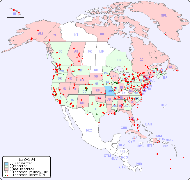 __North American Reception Map for EZZ-394