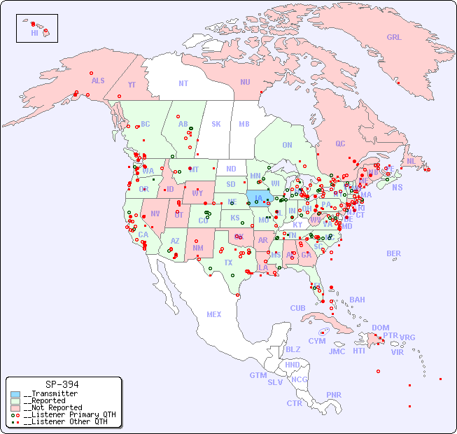 __North American Reception Map for SP-394