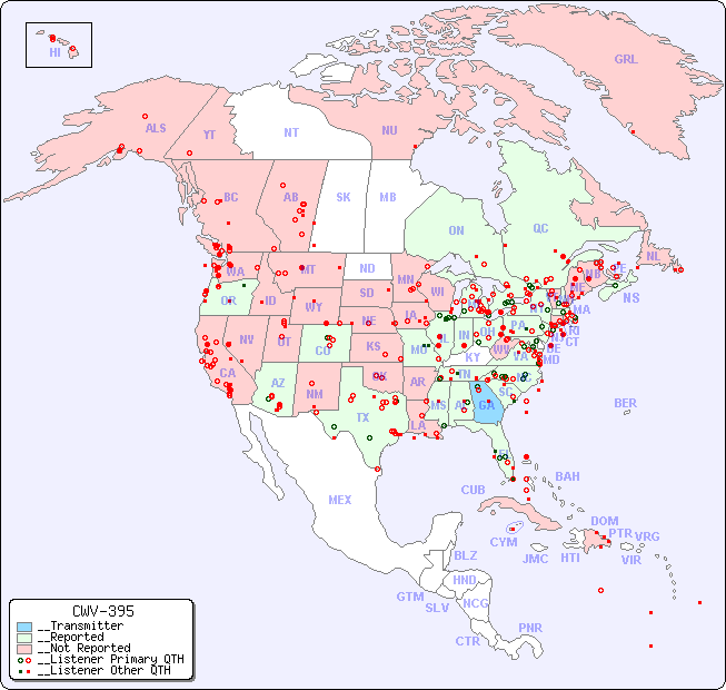 __North American Reception Map for CWV-395