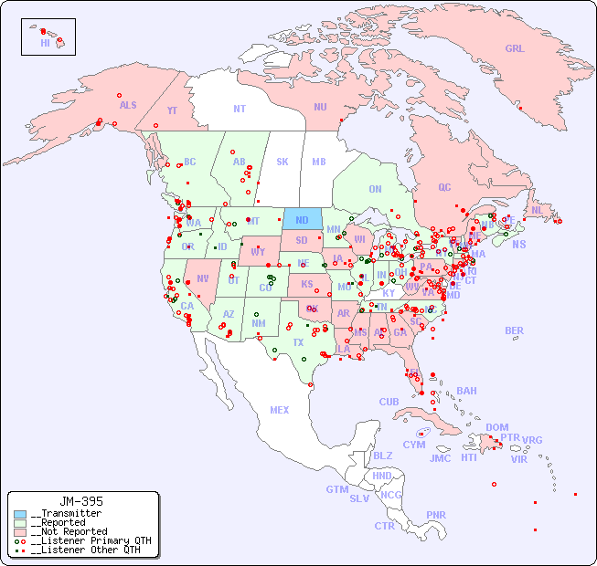 __North American Reception Map for JM-395