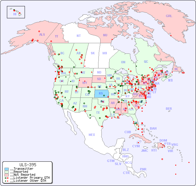 __North American Reception Map for ULS-395