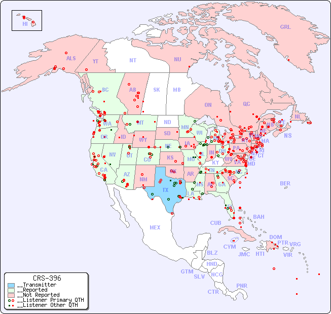 __North American Reception Map for CRS-396